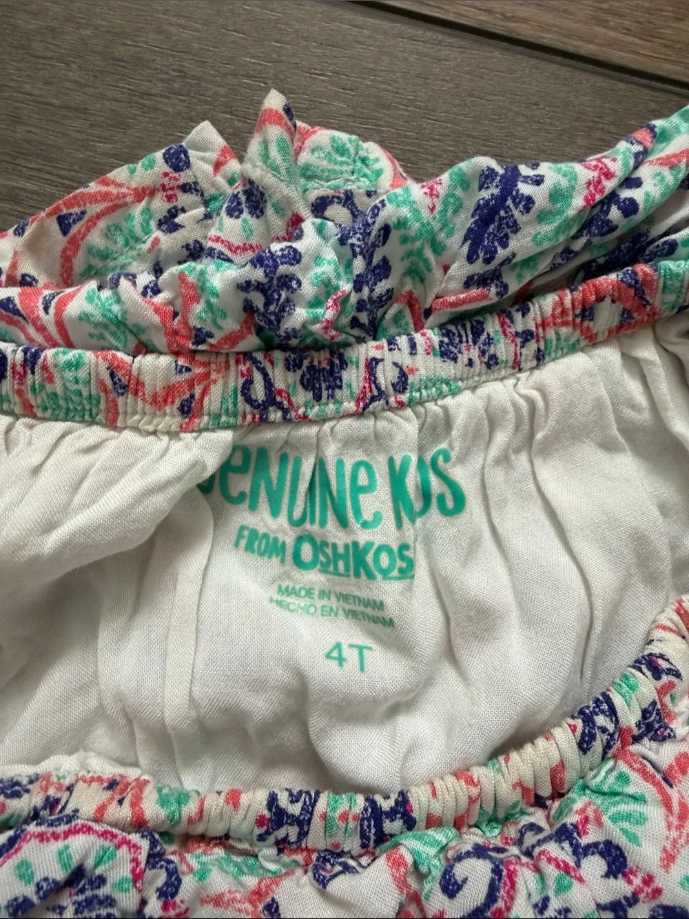 OshKosh B'gosh Pink, Green & Blue Floral Off-Shoulder Romper